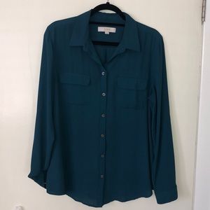 Jewel Tone Teal Ann Taylor LOFT Blouse